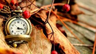 Autumn Pocket Watch Full HD Desktop Wallpaper 1080p
