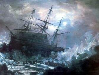 Shipwreck On Glacier Transport Wallpaper Image Featuring Boats