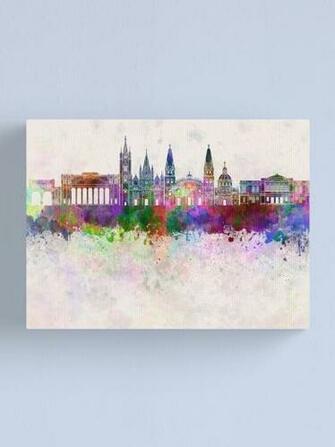 Guadalajara Skyline In Watercolor Background S Print By
