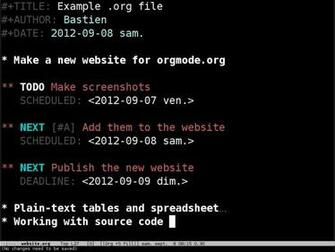 Any Plans To Support Syntax Highlighting For Emacs Org Mode File