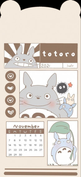 Totoro iPhone Wallpaper November