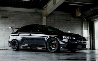 Mitsubishi Lancer Evo Black Wallpaper