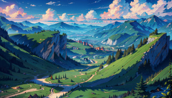Anime Landscape HD Wallpaper And Background