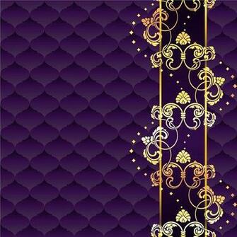 Golden Floral With Purple Textures Background Vector