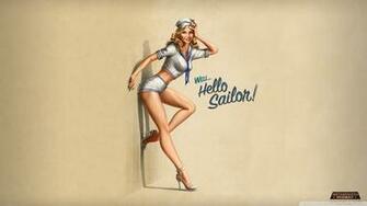 Hello Sailor Pin Up Style HD Desktop Wallpaper Widescreen High