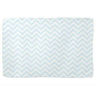 Chevron Stripes Background Baby Blue Kitchen Towel