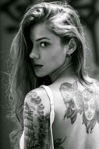 Beautiful Girl Tattooed Back iPhone 4s Wallpaper S