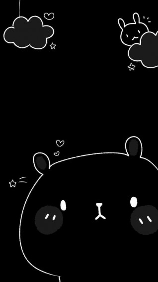Kawaii Black Wallpaper