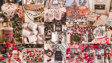 Christmas Aesthetic Wallpaper Collage For Desktop Computers Imac