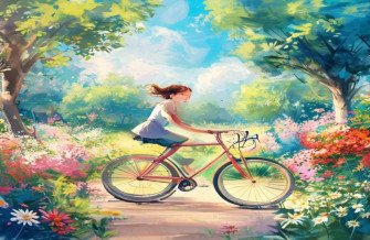 Girl And Bike Wallpaper
