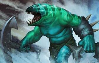 Wallpaper Squirt Monster Fish Teeth Art Dota Anchor