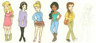 Modern Disney Princesses By Wolfypuppy