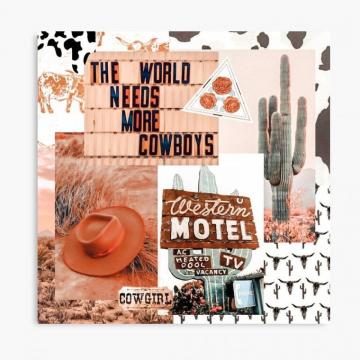 Western Cowgirl Collage Art Yeehaw S