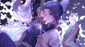 4k Shinobu Kocho Katana Kimetsu No Yaiba