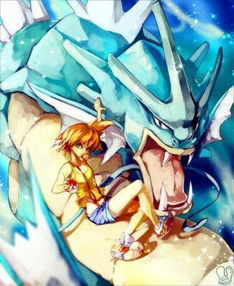 Pokemon Misty And Gyarados By Sa Dui
