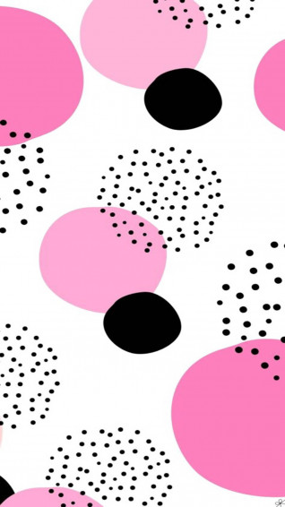 Pink Black And White Polka Dots Wallpaper