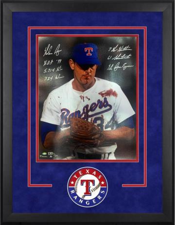 Nolan Ryan Texas Rangers Framed Autographed X Bloody Lip