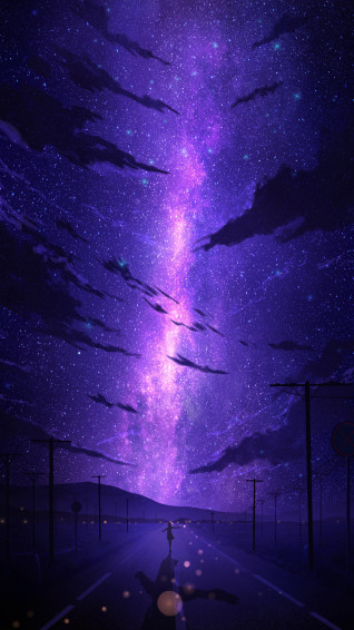 Starry Stars Night Sky Anime 4k Wallpaper iPhone HD Phone 6500f