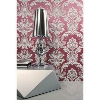 Burgundy Damask Alfonsa Beacon House Wallpaper