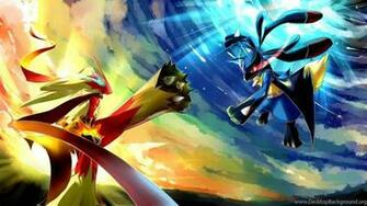 Lucario Vs Blaziken Pok Mon Pokemon Background Cool