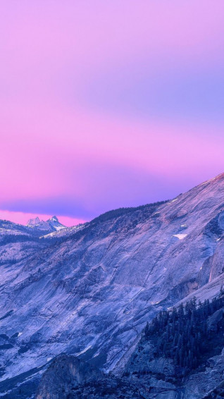 Pink Sunset Sky Mountains Nature Wallpaper
