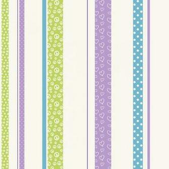 Patterned Stripe Green And Blue Wallpaper Wall Sticker Outlet