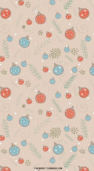 Christmas Aesthetic Wallpaper Bauble Neutral