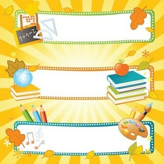 School Style Vector Background Set Background