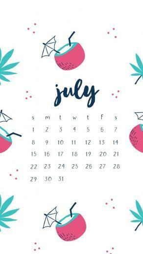 Hello July iPhone Calendar Wallpaper