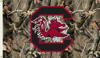 South Carolina Gamecocks Camo Flag