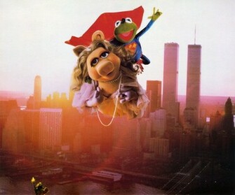 The Muppets Image Miss Piggy And Kermit Superman Parody Wallpaper