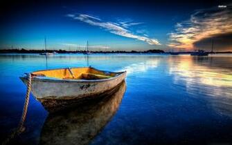 Anchored Rowboat Wallpaper Photography
