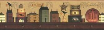 Primitive Willow Tree Wallpaper Border