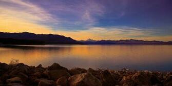 Pukaki Sunset By Lyneve Caedes Desktop Wallpaper