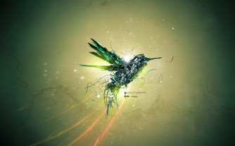 Green Bird Art Wallpaper Resolution HD 4k Image