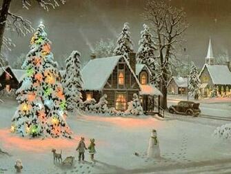 Computer Wallpaper Victorian Christmas Scene Desktop