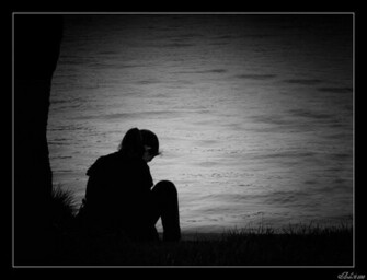 Sad Boy Sitting Alone Wallpaper Background
