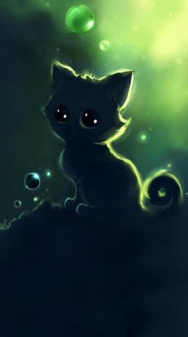 Kawaii Anime Cat HD Wallpaper Desktop Background