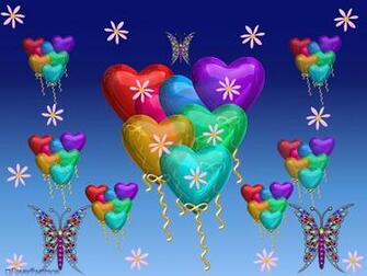Balloons Butterflies Flowers Wallpaper