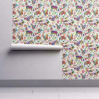 Peel And Stick Removable Wallpaper Animal Pinata Otomi Fiesta