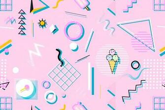 Best Memphis Style Geometric Background Playful Design Wallpaper