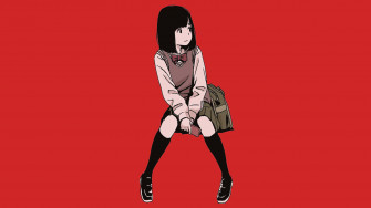 Looking Stylish And Nerdy With This Red Aesthetic Anime Laptop Wallpaper