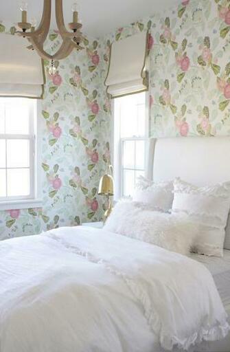 Becki Watercolor Peony Wallpaper Interior Design