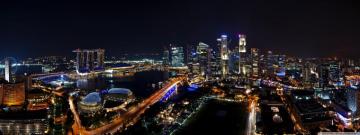 Singapore Night Panorama Ultra HD Desktop Background Wallpaper For