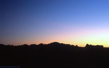 Anamorphic Image Of Twilight In Arches National Park Evening