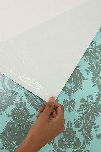 Damsel Wallpaper Aqua Grey