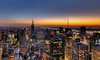 New York City Skyline Sunset Wallpaper HD Desktop
