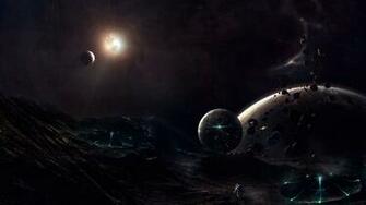 Planet From Space At Night Wallpaper