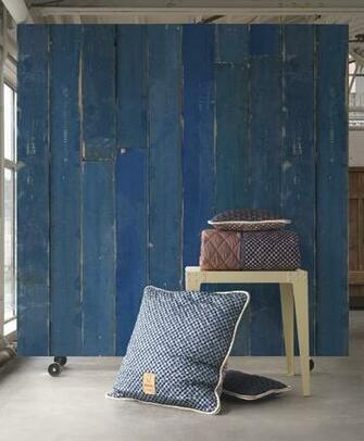 Blue Scrapwood Wallpaper By Piet Hein Eek Phm Bij Behangwebshop