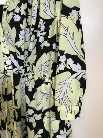 Diane Von Furstenberg Multicolor L Dvf Freya Wallpaper Leaf Black
